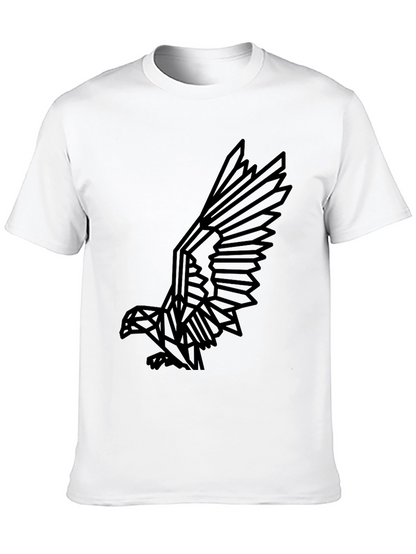 Geometric Eagle Graphic Print Black T-Shirt