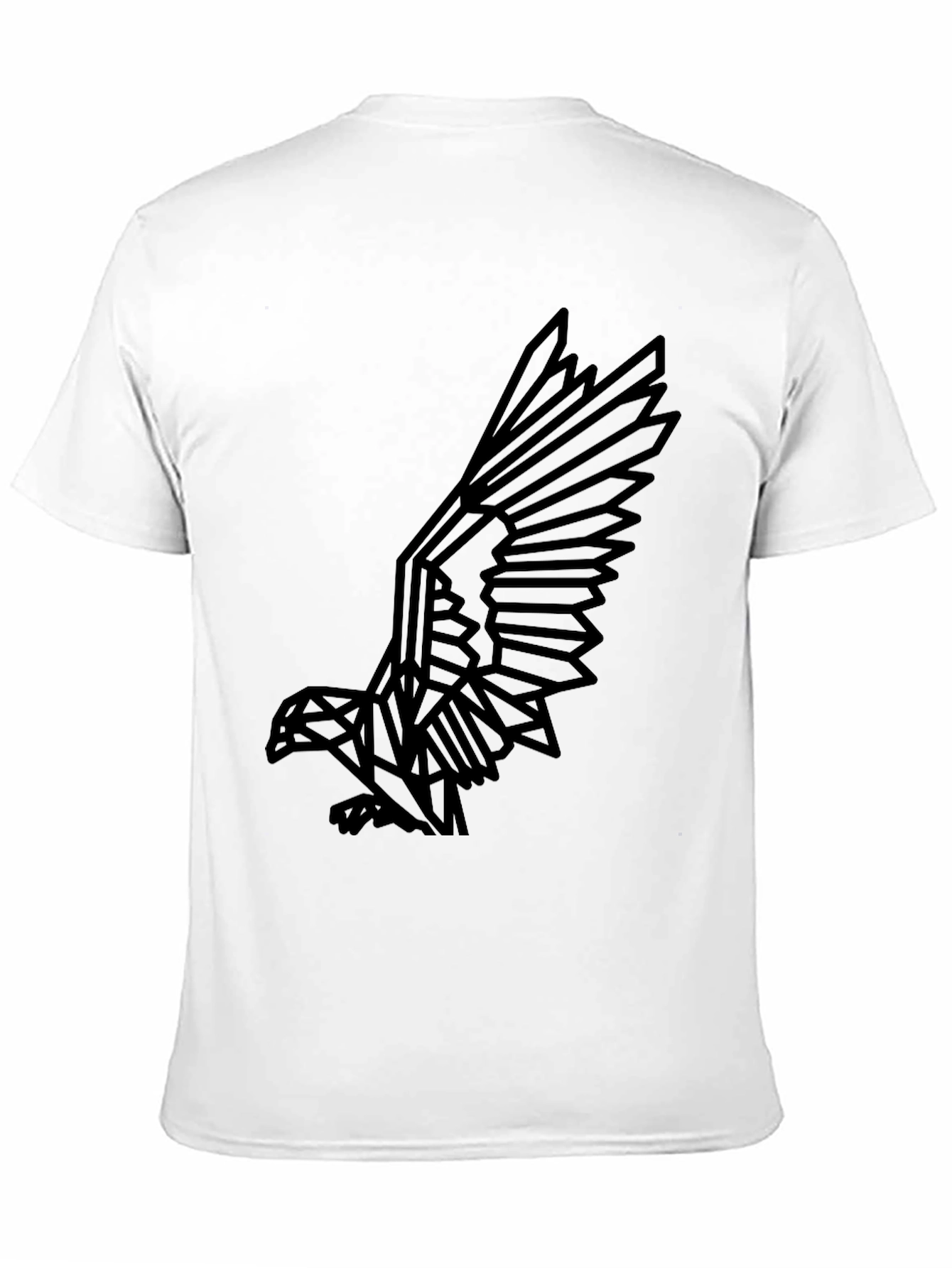 Geometric Eagle Graphic Print Black T-Shirt