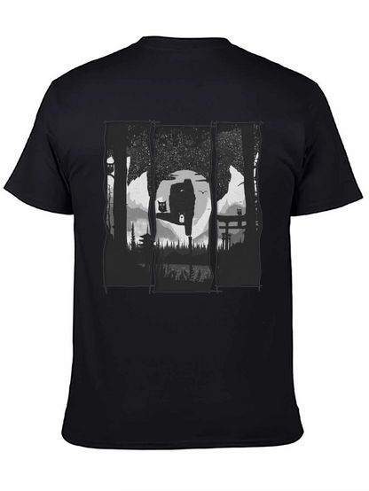 Nature Owl Graphic Black T-Shirt