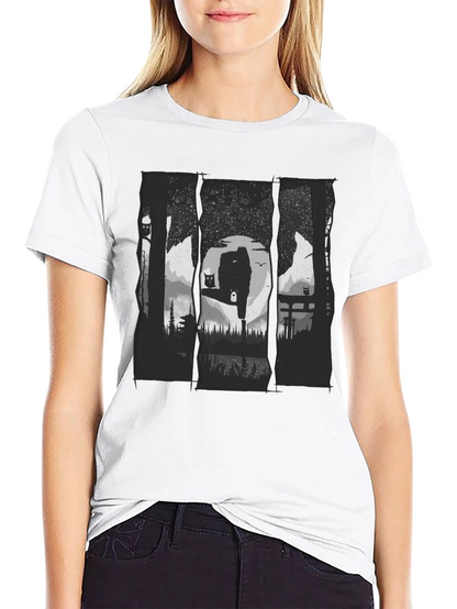 Nature Owl Graphic Black T-Shirt