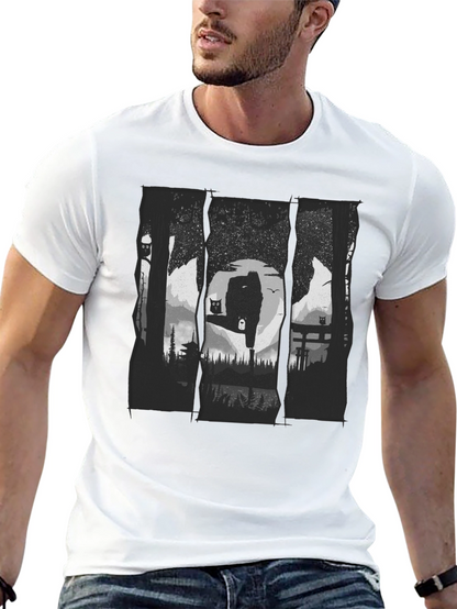 Nature Owl Graphic Black T-Shirt
