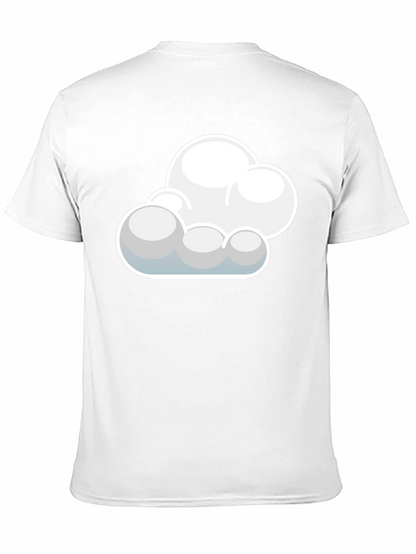Cloud Graphic Black T-Shirt: Soft Cotton Blend