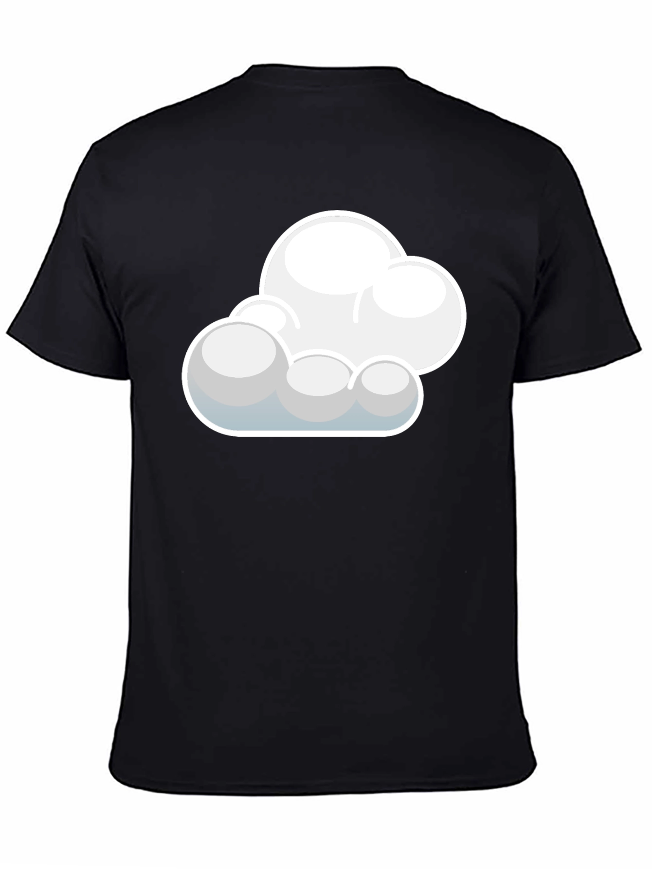 Cloud Graphic Black T-Shirt: Soft Cotton Blend