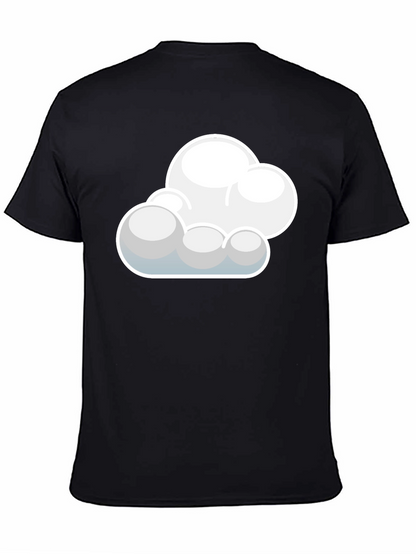 Cloud Graphic Black T-Shirt: Soft Cotton Blend