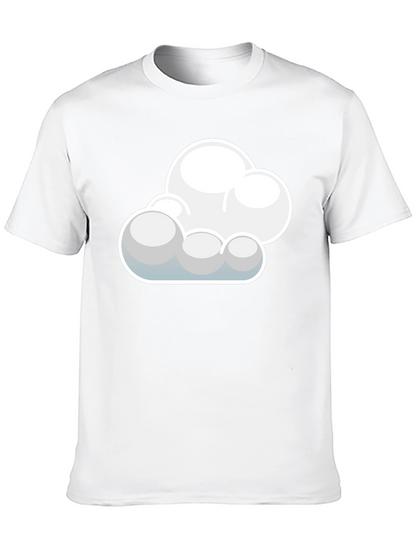 Cloud Graphic Black T-Shirt: Soft Cotton Blend