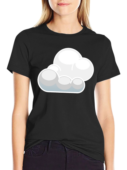 Cloud Graphic Black T-Shirt: Soft Cotton Blend