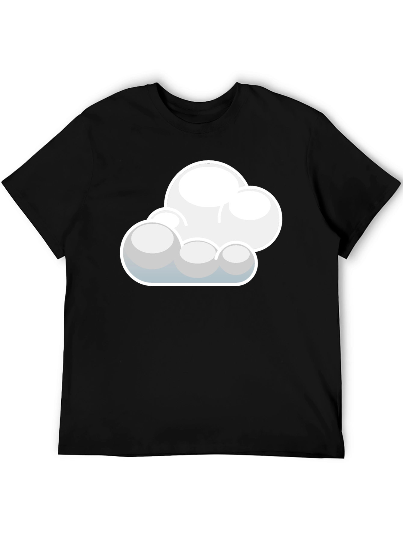 Cloud Graphic Black T-Shirt: Soft Cotton Blend