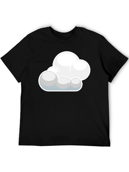 Cloud Graphic Black T-Shirt: Soft Cotton Blend