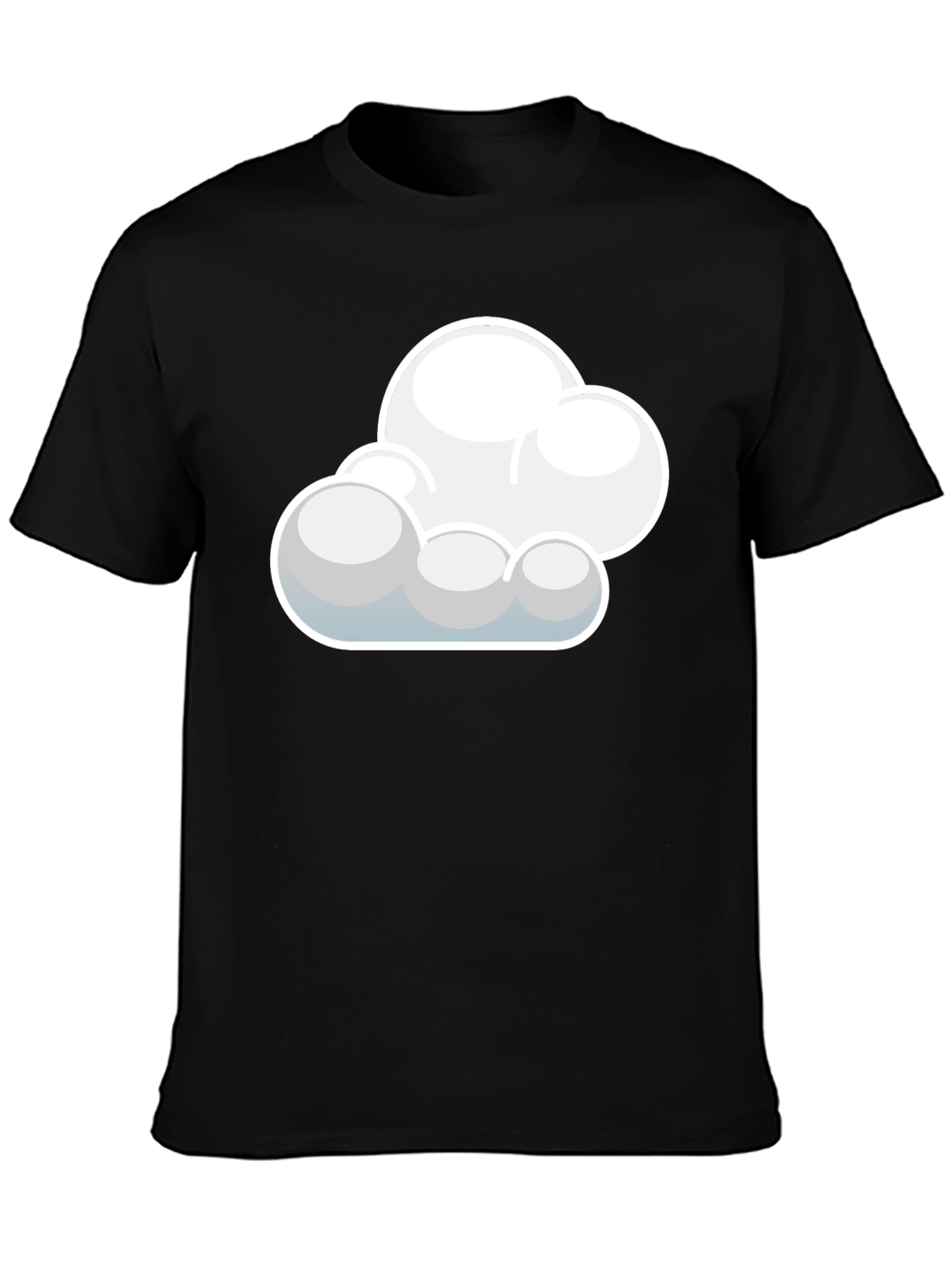 Cloud Graphic Black T-Shirt: Soft Cotton Blend