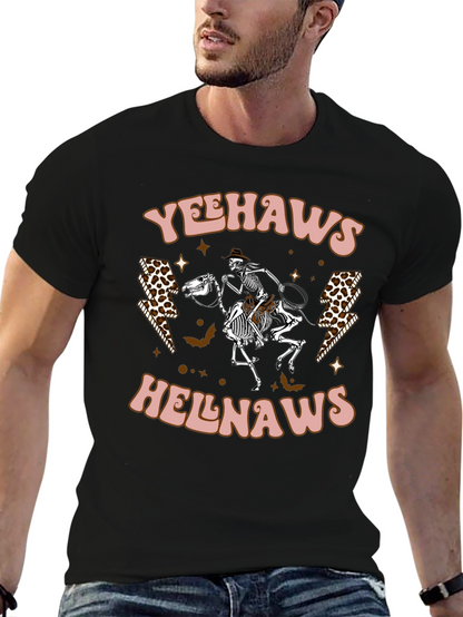Yeehaws Helnaws Skeleton Cowboy Graphic Tee
