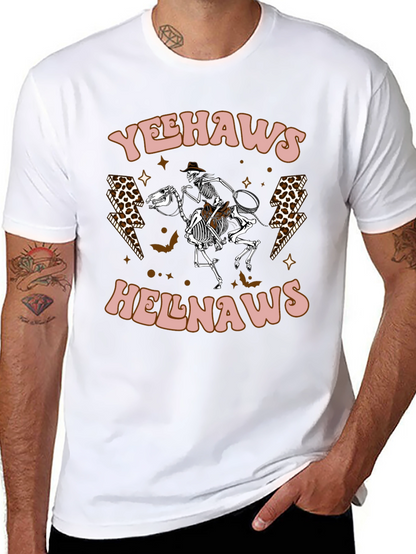 Yeehaws Helnaws Skeleton Cowboy Graphic Tee