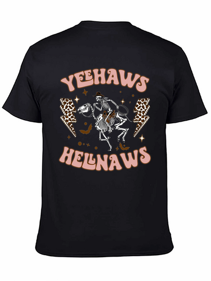 Yeehaws Helnaws Skeleton Cowboy Graphic Tee