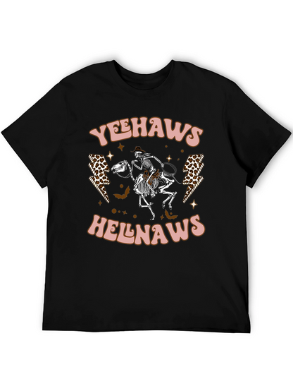 Yeehaws Helnaws Skeleton Cowboy Graphic Tee