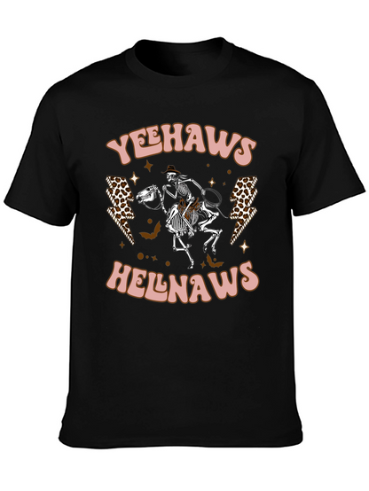 Yeehaws Helnaws Skeleton Cowboy Graphic Tee