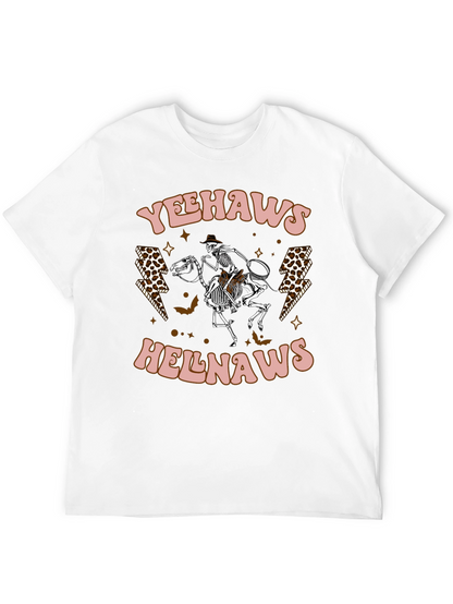 Yeehaws Helnaws Skeleton Cowboy Graphic Tee