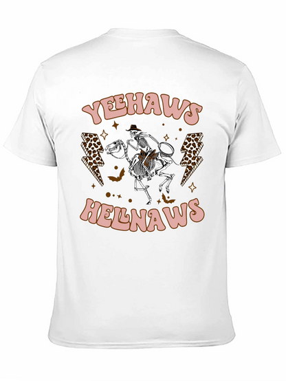 Yeehaws Helnaws Skeleton Cowboy Graphic Tee