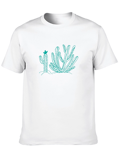 Cactus Graphic Tee - Black Cotton T-Shirt