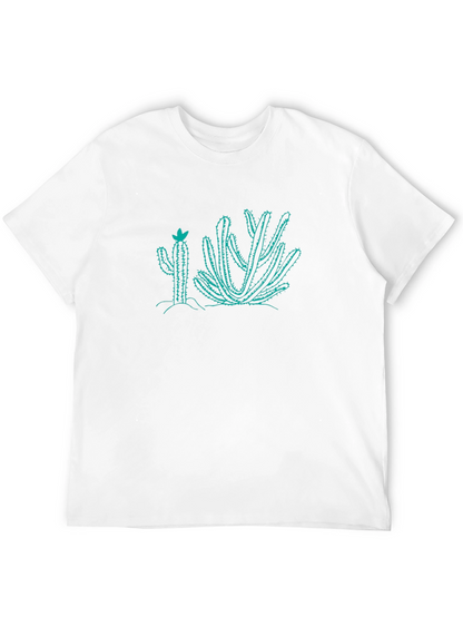 Cactus Graphic Tee - Black Cotton T-Shirt