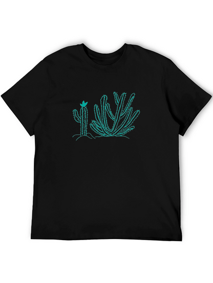 Cactus Graphic Tee - Black Cotton T-Shirt