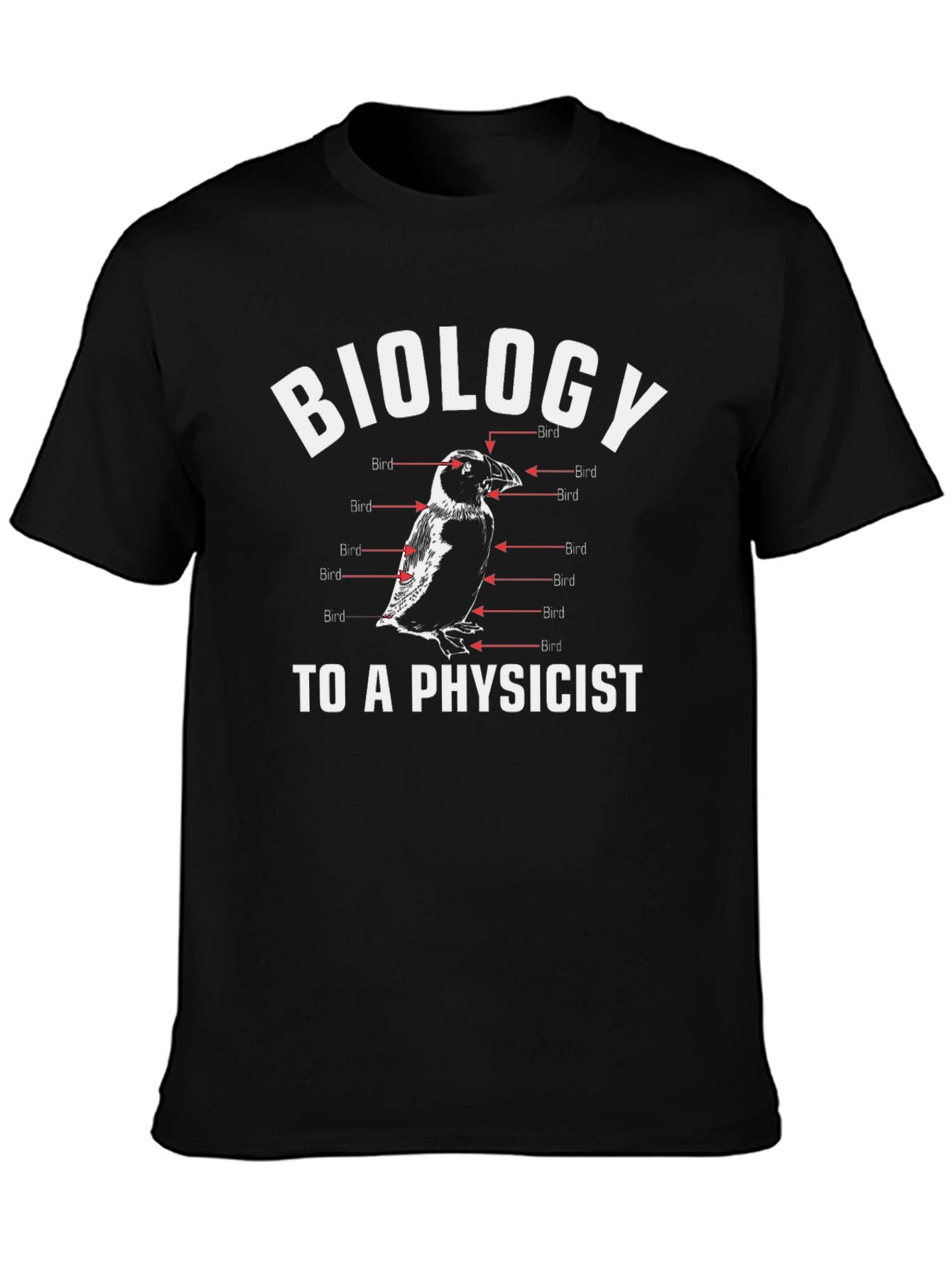 Biology to a Physicist Funny Bird Anatomy T-Shirt