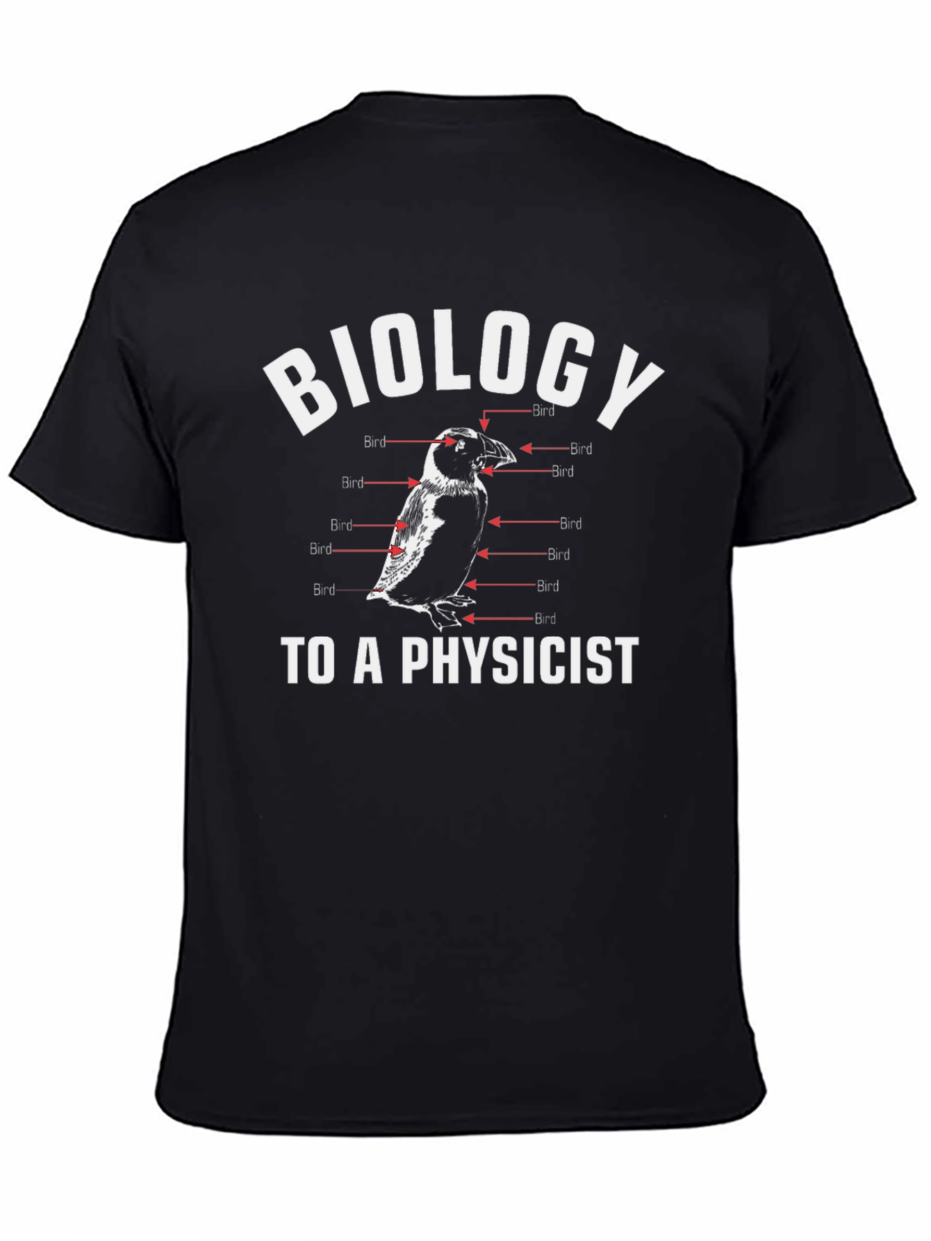Biology to a Physicist Funny Bird Anatomy T-Shirt
