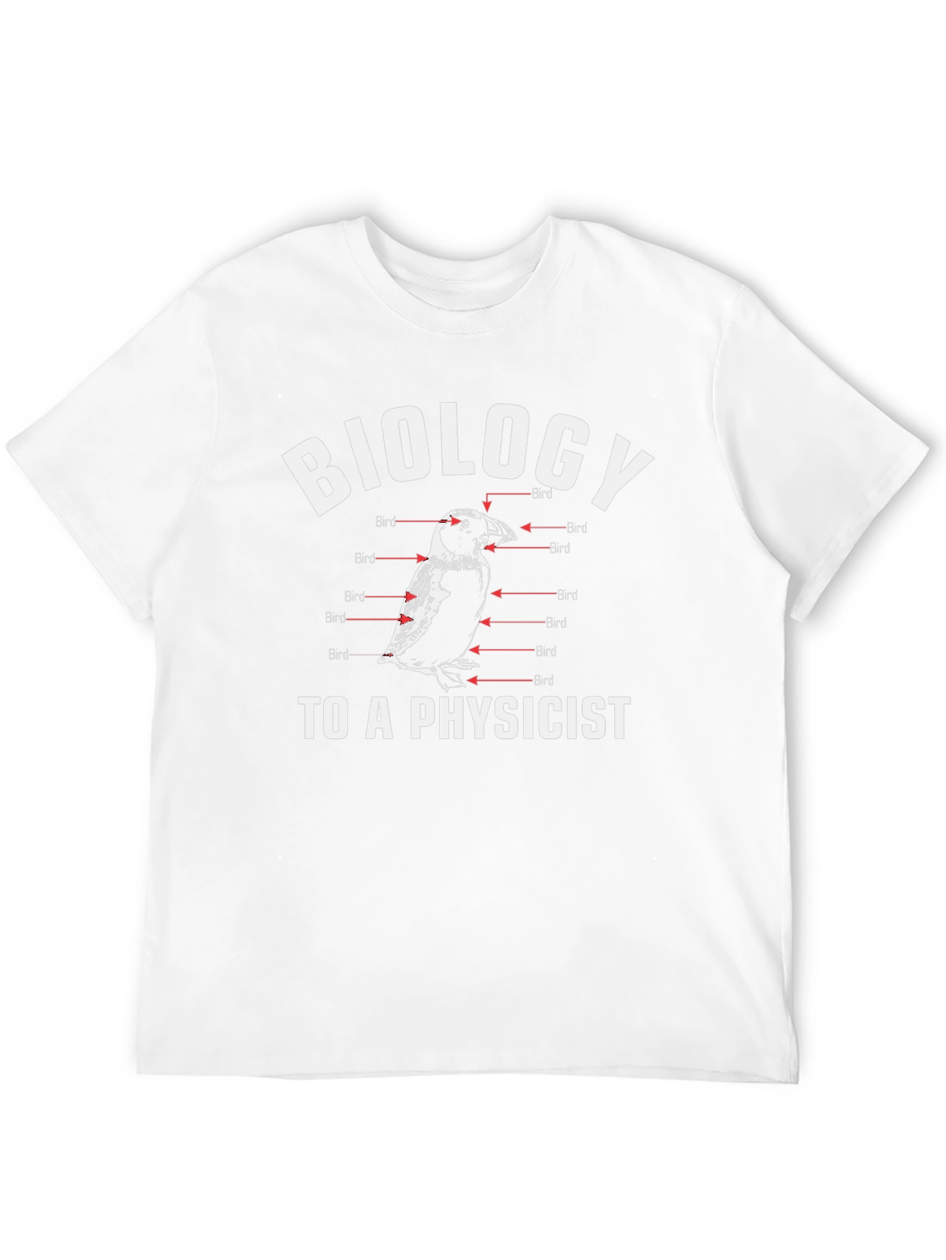 Biology to a Physicist Funny Bird Anatomy T-Shirt