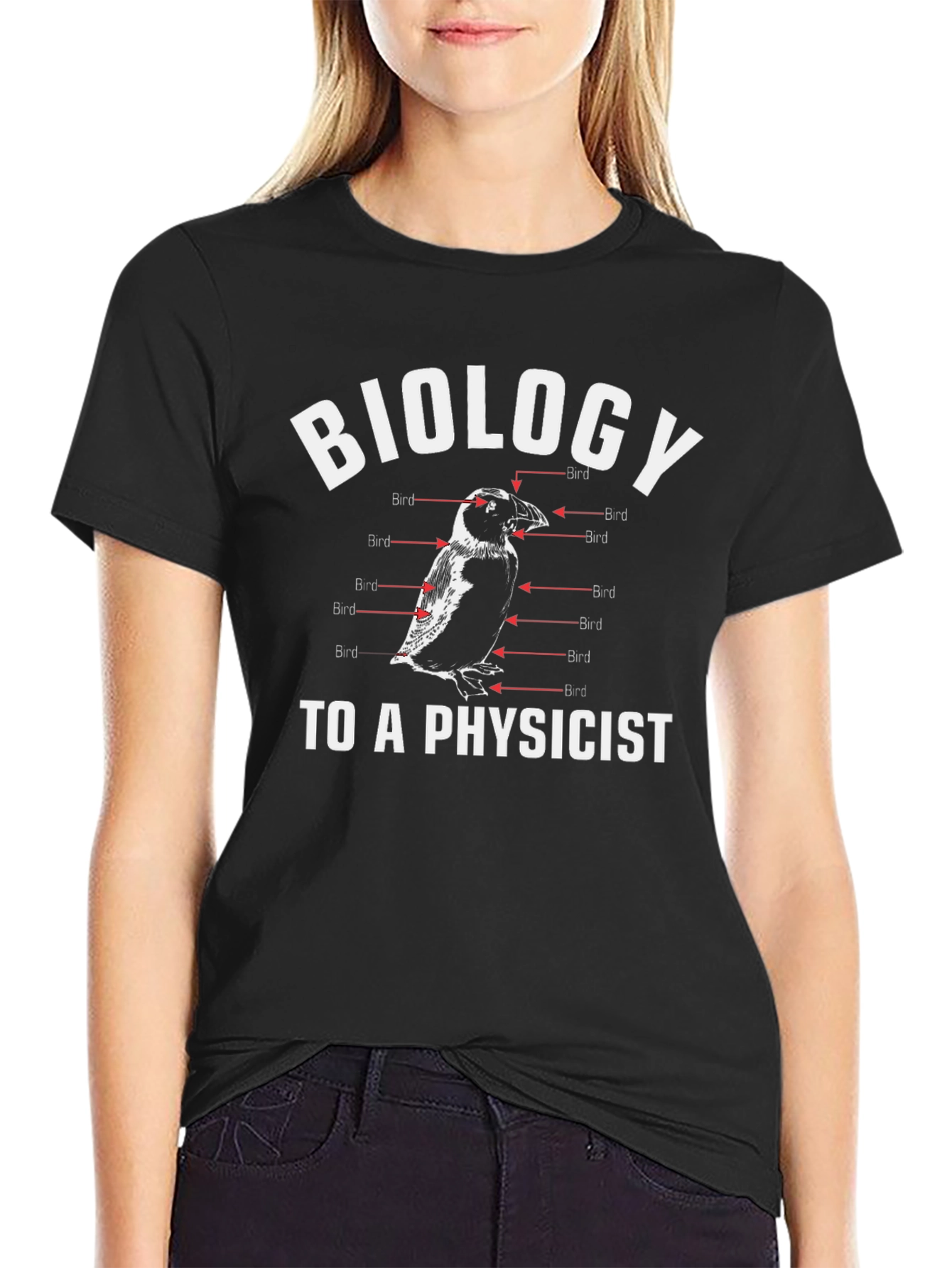 Biology to a Physicist Funny Bird Anatomy T-Shirt