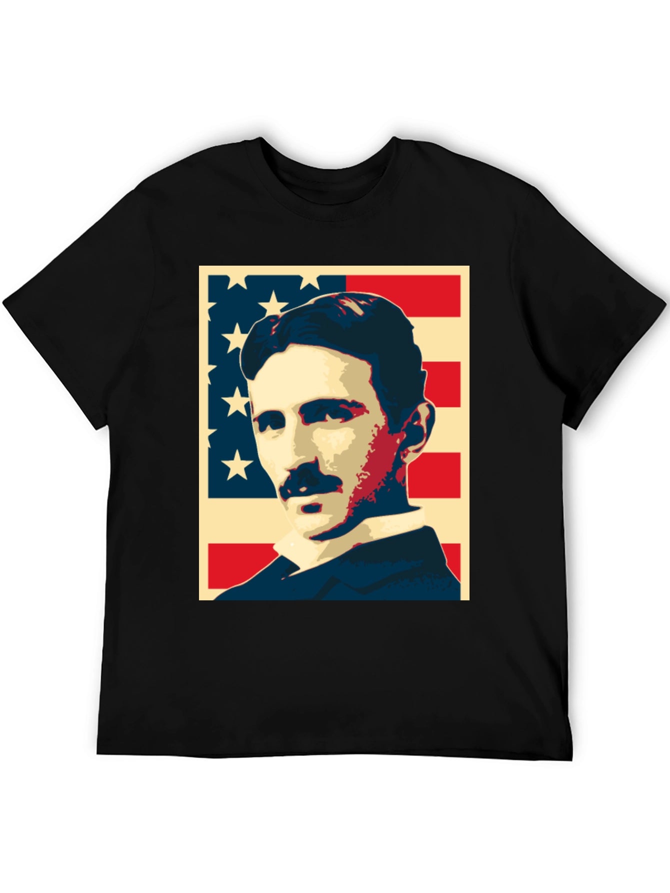 Nikola Tesla US Flag Graphic T-Shirt
