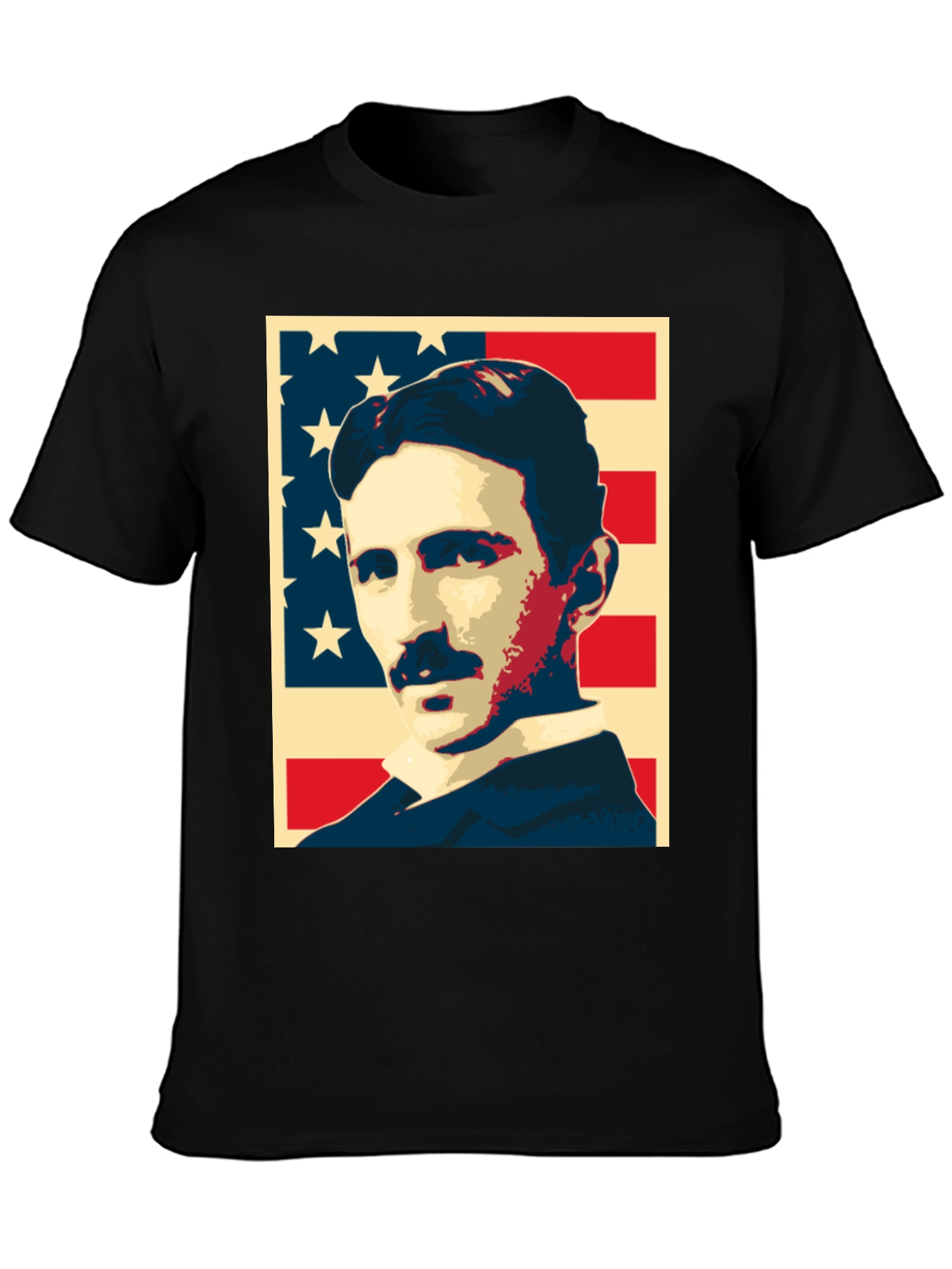 Nikola Tesla US Flag Graphic T-Shirt