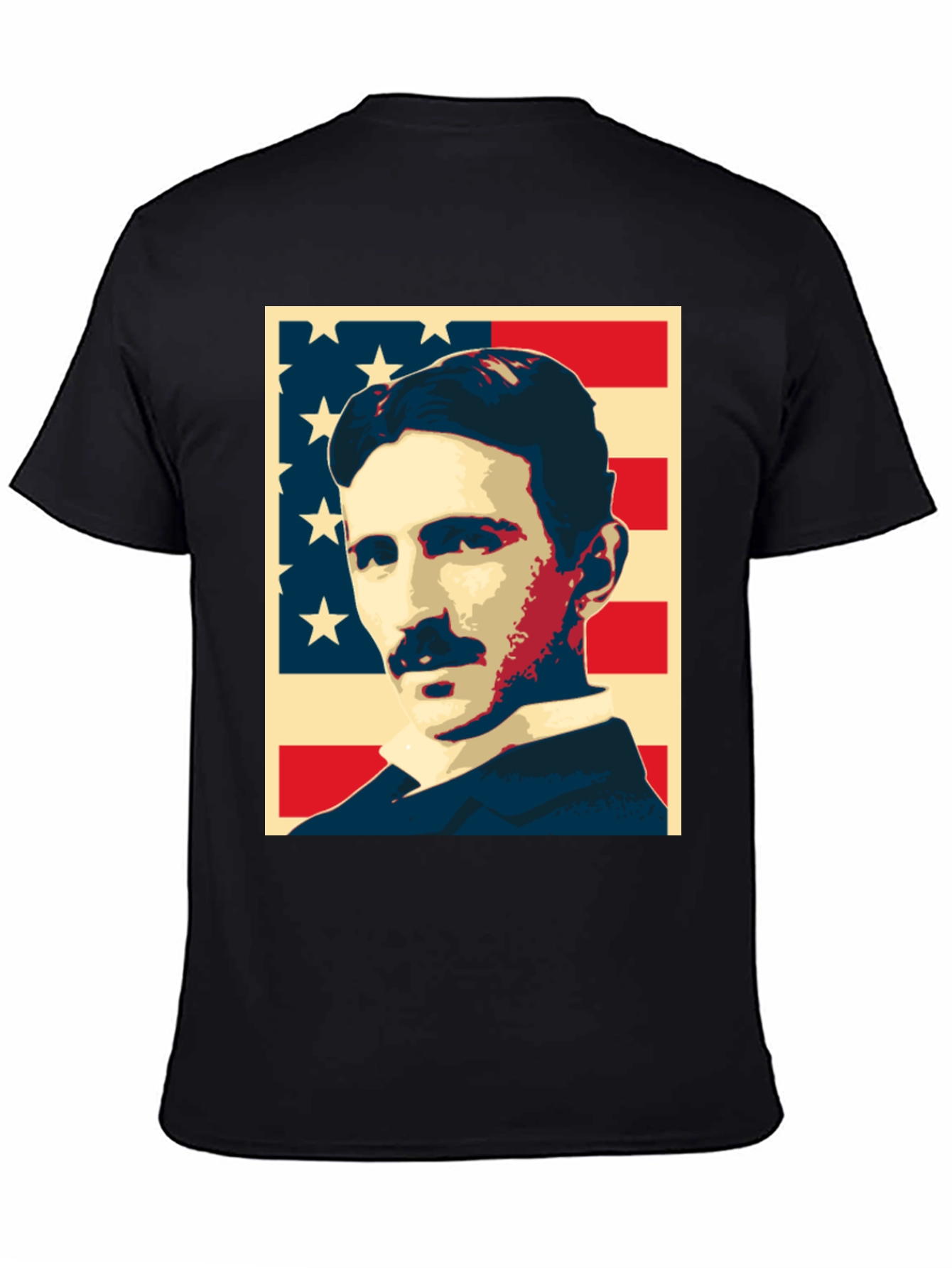 Nikola Tesla US Flag Graphic T-Shirt