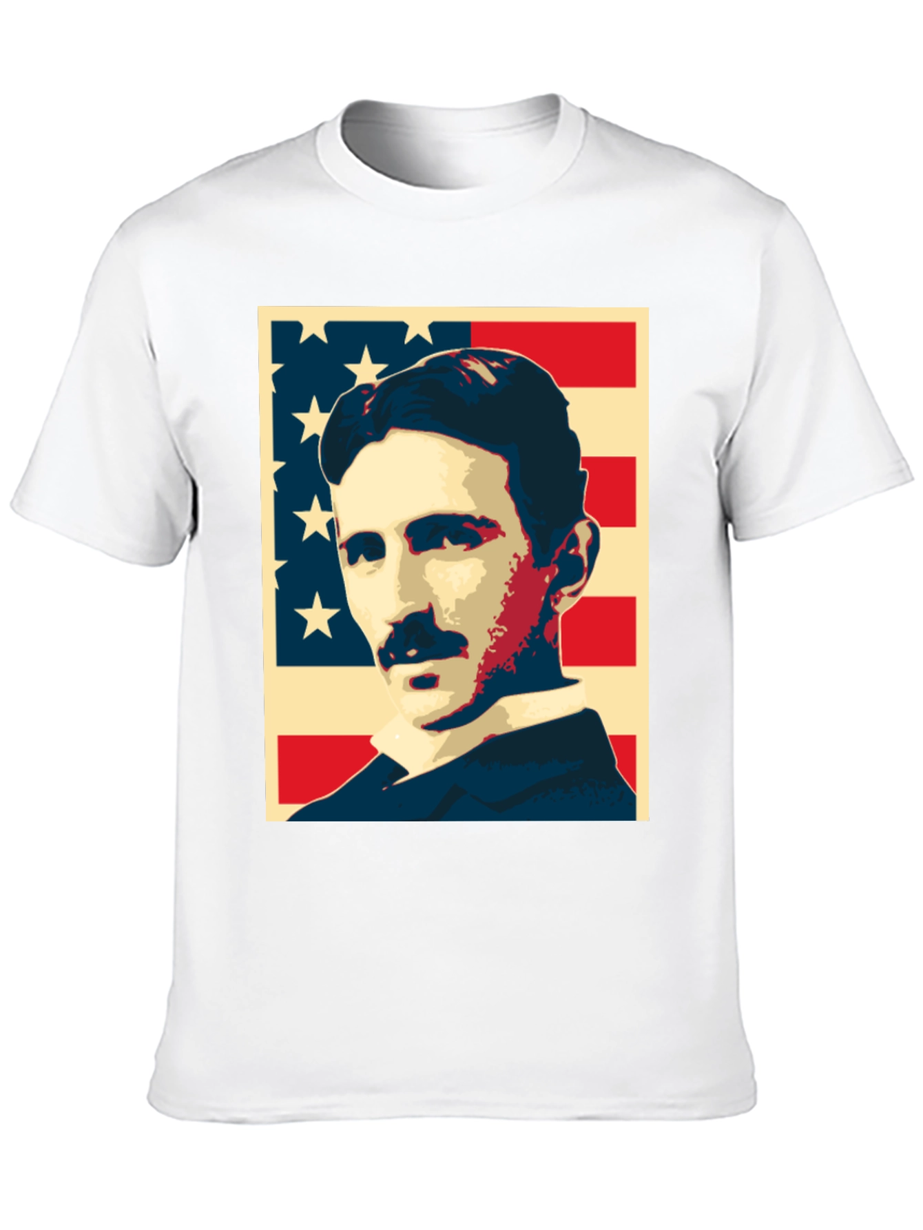 Nikola Tesla US Flag Graphic T-Shirt