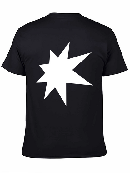 Starburst Graphic Tee - Black Cotton Casual T-Shirt