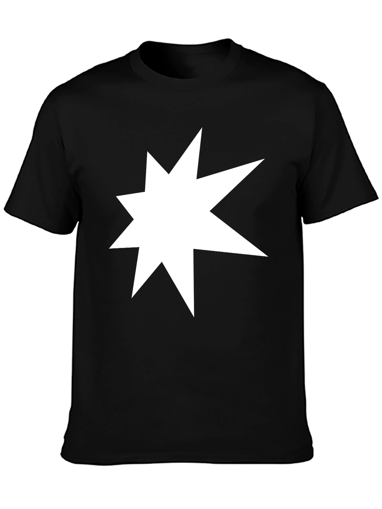 Starburst Graphic Tee - Black Cotton Casual T-Shirt