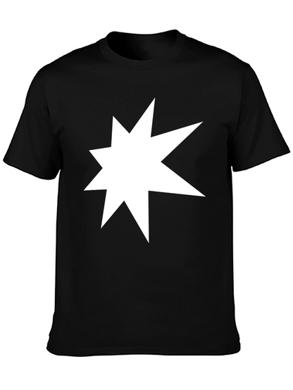 Starburst Graphic Tee - Black Cotton Casual T-Shirt