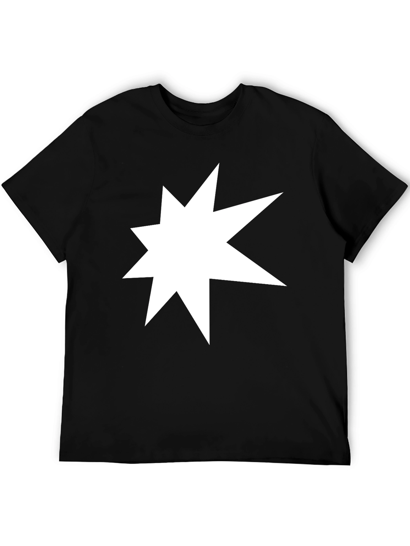 Starburst Graphic Tee - Black Cotton Casual T-Shirt