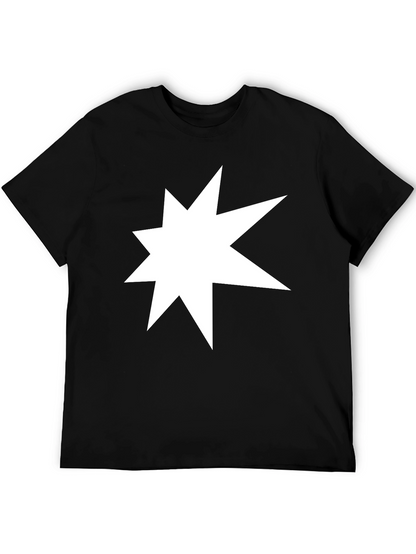 Starburst Graphic Tee - Black Cotton Casual T-Shirt