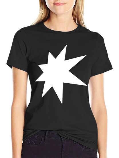 Starburst Graphic Tee - Black Cotton Casual T-Shirt