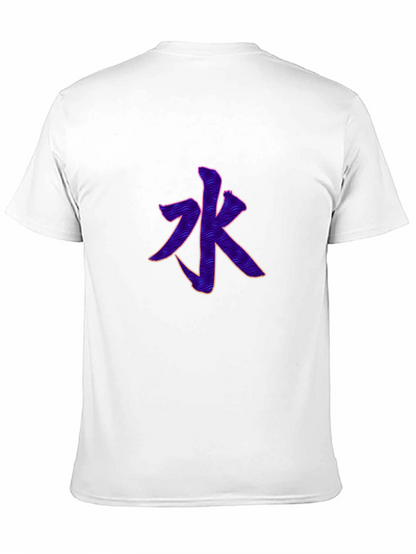 Mens Black T-Shirt with Water Character Design
