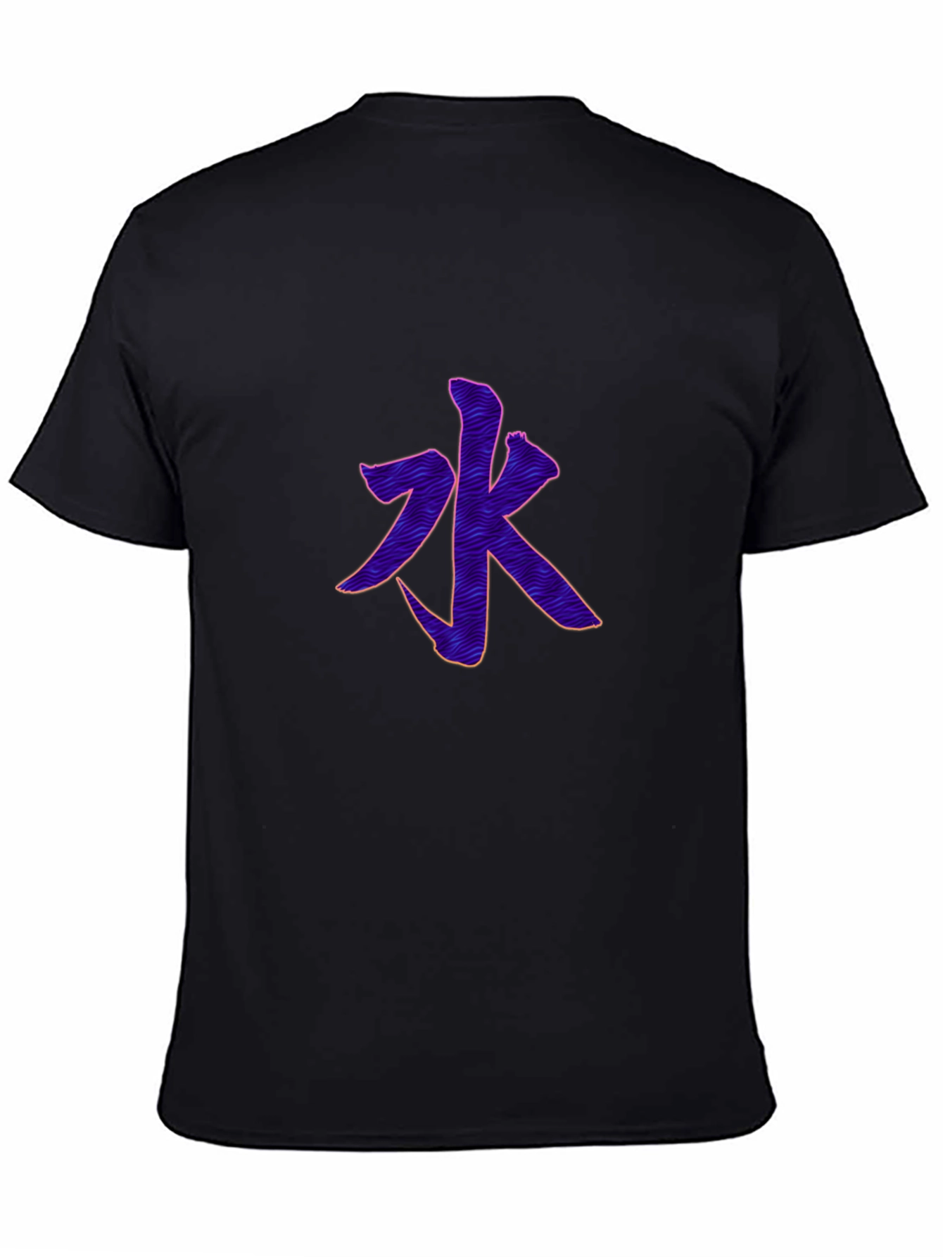 Mens Black T-Shirt with Water Character Design