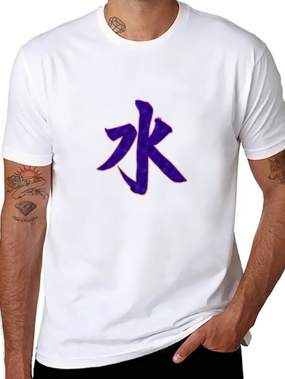 Mens Black T-Shirt with Water Character Design