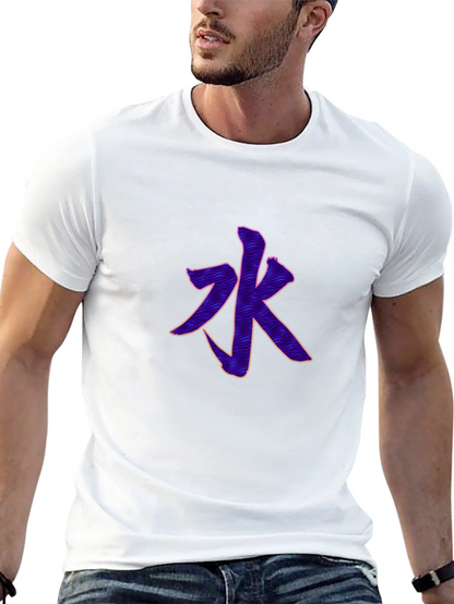 Mens Black T-Shirt with Water Character Design