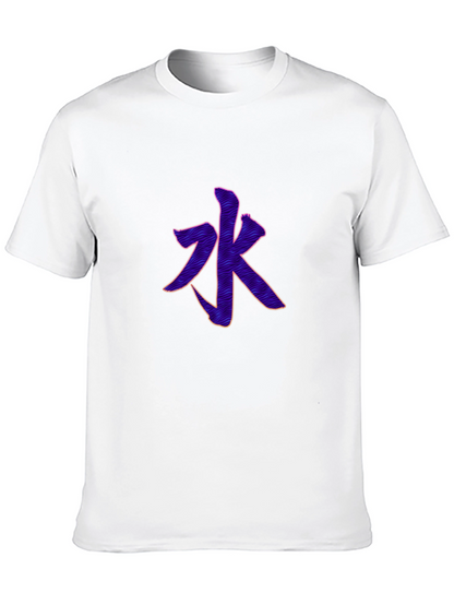 Mens Black T-Shirt with Water Character Design