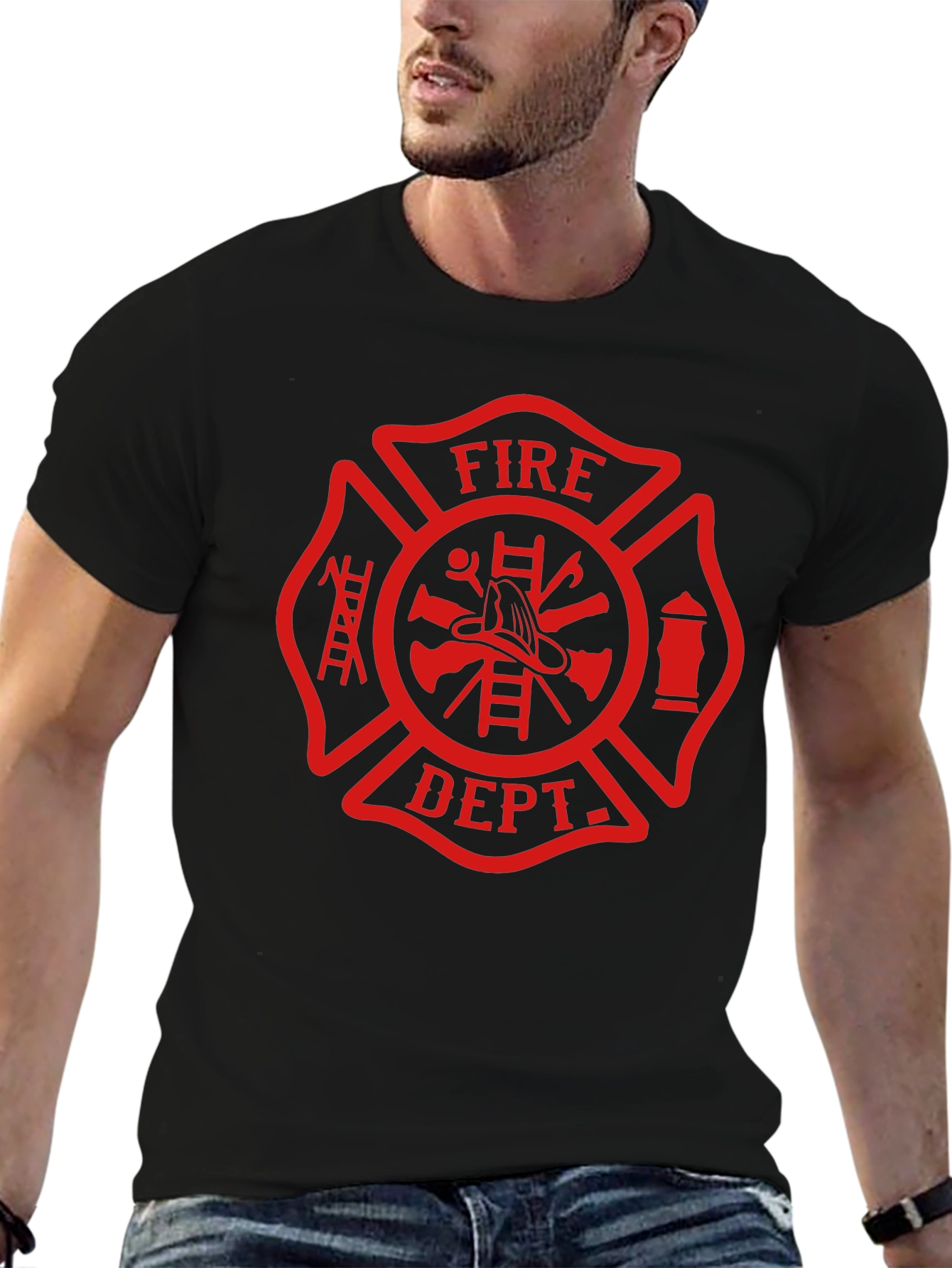 Fire Department Maltese Cross Graphic T-Shirt
