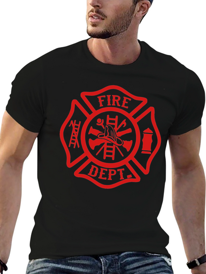 Fire Department Maltese Cross Graphic T-Shirt