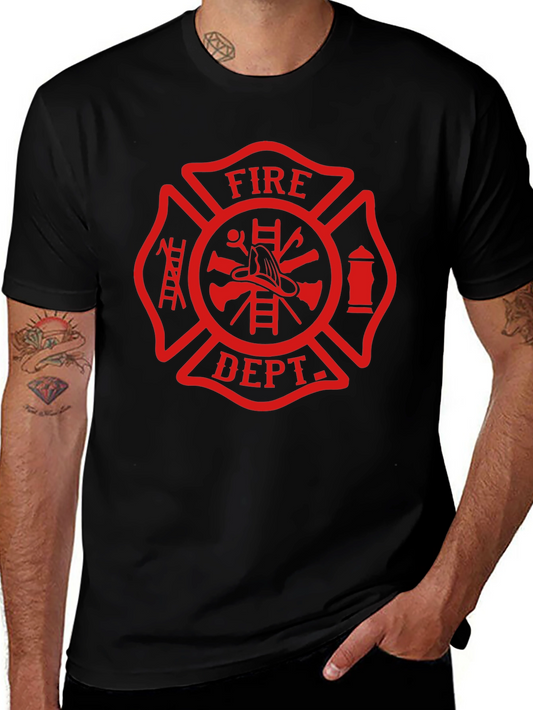 Fire Department Maltese Cross Graphic T-Shirt