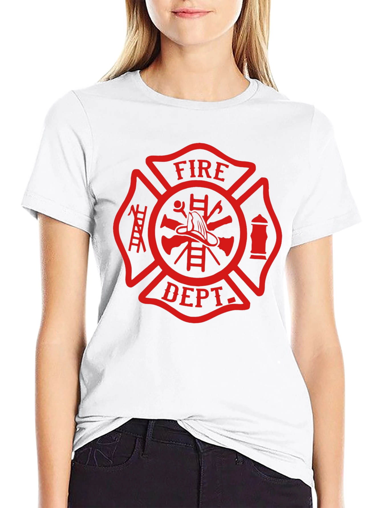 Fire Department Maltese Cross Graphic T-Shirt