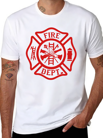 Fire Department Maltese Cross Graphic T-Shirt