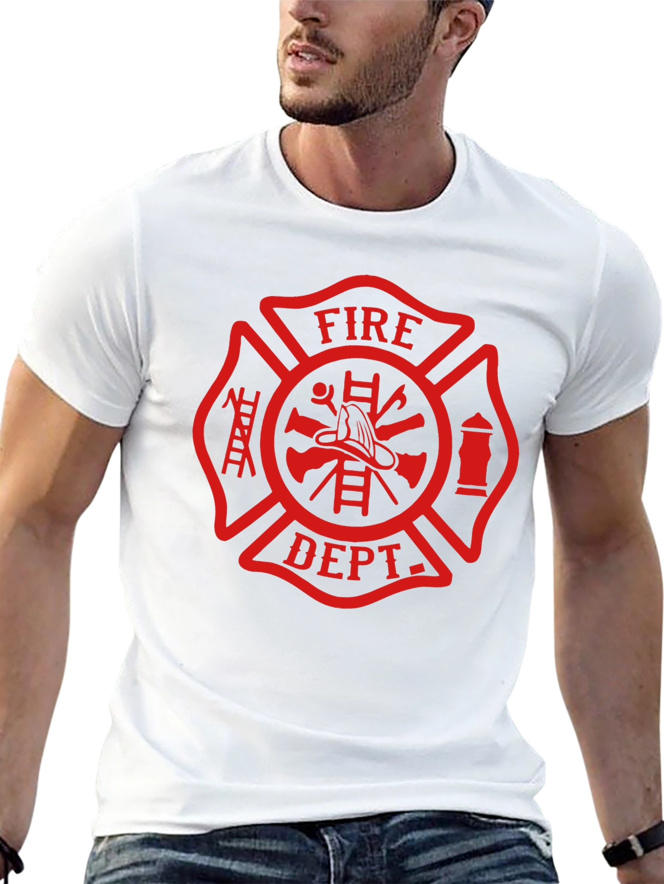 Fire Department Maltese Cross Graphic T-Shirt