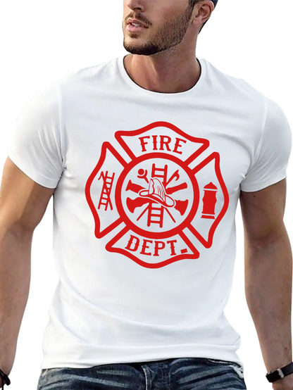 Fire Department Maltese Cross Graphic T-Shirt