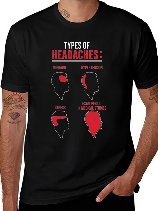 Headaches Types Black T-Shirt